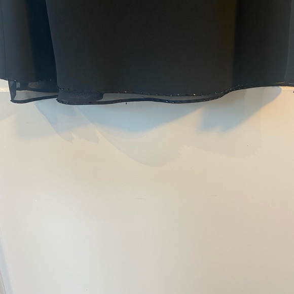 Evan-Picone Black Sleeveless V-neck Beaded sheer Appliqué Front, size 12 - Picture 6 of 10